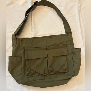 Army green tote crossbody bag
